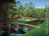 The Golden Stairs Paintings - 12th-hole-augusta-golden-bell by Unknown Artist